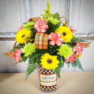 Candle with Fresh fresh flowers